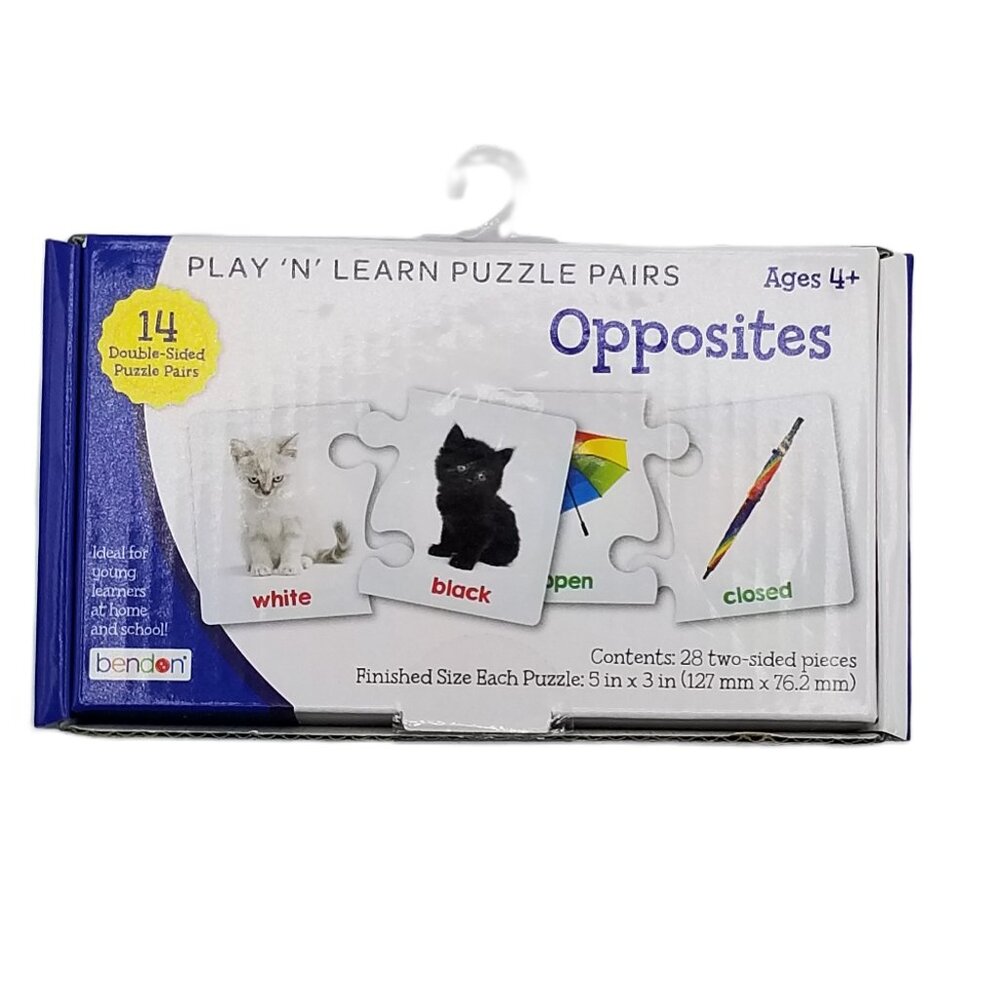 Bendon Play Learn Opposites Puzzle Pairs Preschool Educational Double Sided